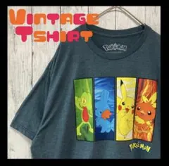 《超希少メキシコ製ポケモンT》アメリカUSA古着半袖tシャツくすみブルーXL