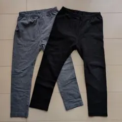 UNIQLO レギンス 2色セット 黒 グレー 110cm
