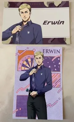 進撃の巨人 ラウンドワン 特典ポストカード エルヴィン2枚セット