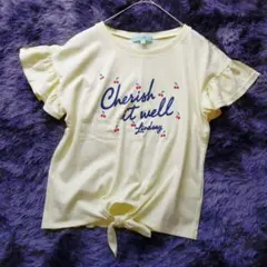 Lindsay リンジー さくらんぼ柄 フリル Tシャツ キッズ 女の子 160