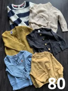 男の子　80 6点セット　カーディガン　セーター　トレーナー　プチバトー