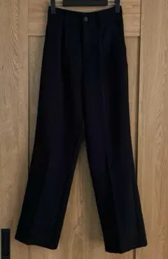 moment+ カットジョーゼットセンタープレスストレートスラックスパンツ　M