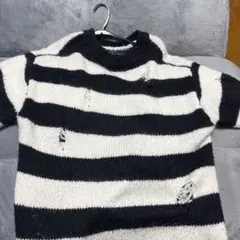 NUMBER (N)INE ニット　チョコレート　サイズ3 ウール100% NUMBER (N)INE/ナンバーナイン WOOL ALPACA RIPPED KNIT PULLOVER