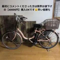 傘立て付きYAMAHA電動アシスト自転車 PAS Naturaピンク 24インチのサムネイル