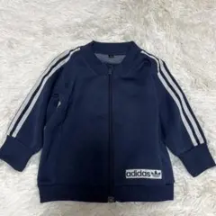 adidas ジップアップ　ジャケット　ジャージ　3本ライン　ネイビー