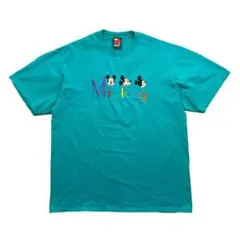 90S ディズニー ミッキーマウス ヴィンテージ 刺繍プリント Tシャツ 古着
