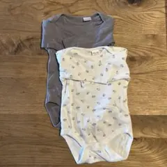 連休価格！難あり！ヒツジ柄 長袖ボディスーツ　2枚セット　68㎝　3-6M