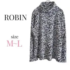 柄シャツ【M～L】総柄長袖シャツ 幾何学模様 薄手 デザイントップス 派手 奇抜