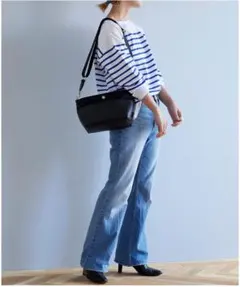 【極美品】BREATH TOPKAPI ショルダーバッグ 黒 ミニ 舟形 レザー