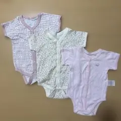 花柄　ロンパース　3枚セット　70センチと60センチ