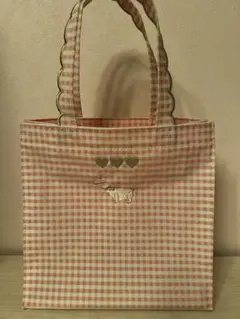 elu.⭐︎エル⭐︎ピンクチェック フルールトート