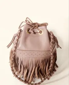 【希少カラー】J&M DAVIDSON ハンドバックカーニバル　フリンジ　くすみのサムネイル