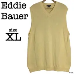 美品 エディーバウアー 90s ニットベスト Vネック イエロー 大きいサイズ