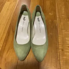 Oriental Traffic グリーン ポインテッドトゥパンプス