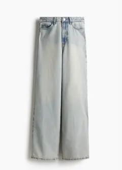 H&M ワイドウルトラハイデニム ライトデニムブルー 34