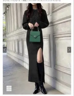 GRL バックオープンスリットニットワンピース