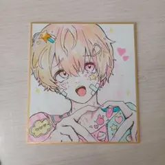 イラスト ゆめかわ 男の子 手描き 色紙