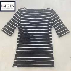 ローレンラルフローレン　ポロシャツ　ボーダー　ネイビーホワイト　160/84 S