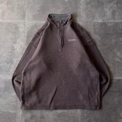 00s Columbia ハーフジップスウェット 刺繍ロゴ 茶 M A604