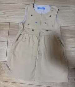 ファミリア　刺繍ジップアップジャンバースカート　110