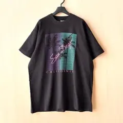90s古着　ヴィンテージ　スーベニアTシャツ　サンディエゴ　ブラインド越しの風景
