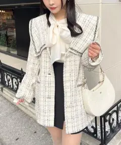 one after another NICE CLAUP 大きな襟コート