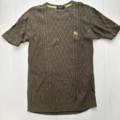 Burberry BLACK LABEL 半袖ニット　カーキ　サイズ2