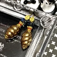 ★no.309★vintage×ガラス×薔薇★ピアス イヤリング★ゴスビジュアル