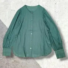 SEADRAKE シャツ ブラウス L グリーン ストライプ