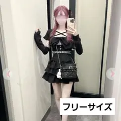 HONEY MEW　ハニーミュウ　ティアードフリルスカート　ブラック　黒のサムネイル