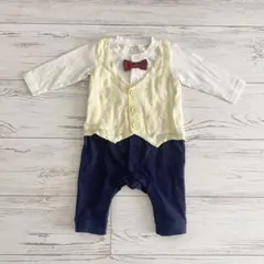 70㎝ ブランシェス ボウタイ付きストライプロンパース