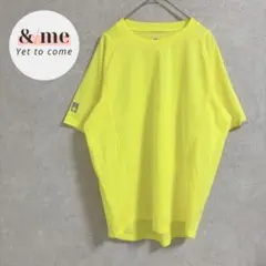 DESCENTE デサント　半袖Tシャツ　ロゴ刺繍　イエロー　ネオンカラーのサムネイル