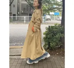 ベージュ トレンチコート ウエストベルト付き