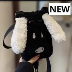 スヌーピバッグ　SNOOPYバッグ　新品　モコモコ BAG ブラック　人気