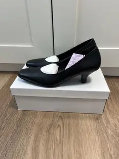 ワコールサクセスフォーク　ブラック スクエアトゥ パンプス 22.5cm Dのサムネイル