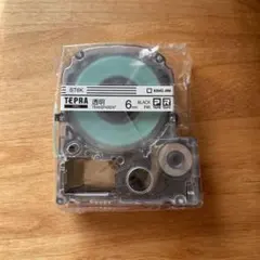 テプラ用カートリッジ　透明　黒文字　6mm 純正品