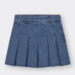 GU デニムローウエストプリーツミニスカートQ