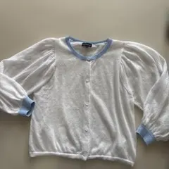 GREEN LABEL RELAXING カーディガン ホワイト/ブルー130㎝