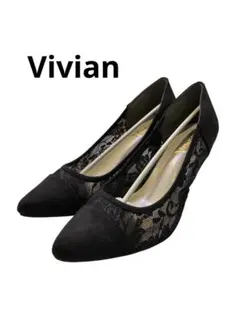 美品 Vivian ヴィヴィアン レースパンプス 25.5cmのサムネイル