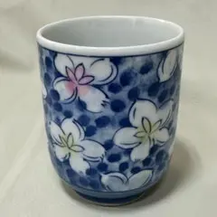 花柄青湯飲み