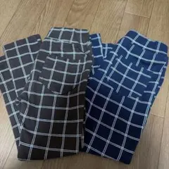キッズ ロングパンツ 2枚セット チェック柄 ストレッチパンツ 西松屋