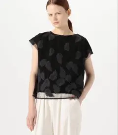 Ballsey チュールエンブロイダリーコンビ クルーネックプルオーバー