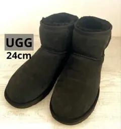 ♦UGG ♦アグ クラシックミニⅡ /ムートンブーツ /BLACK 24cm