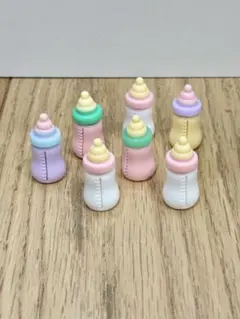 【バスボムおもちゃ】哺乳瓶　ミルク　ミニチュア　7こまとめ売り