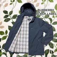 バーバリー ブラックレーベル ノバチェック ナイロンジャケット Lサイズ 黒
