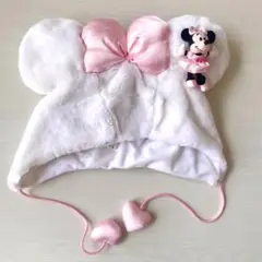 ディズニーファンキャップ 白 ピンク ミニーマウス　希少　レア
