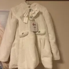 ピ*】様 ホワイトファーコート リボン付き