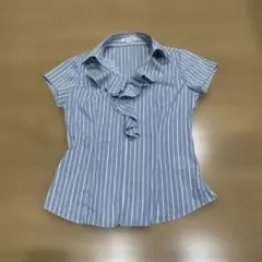 NARACAMICIE ストライプ フリル 半袖シャツ サイズ1