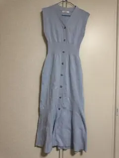 【SNIDEL】ライトブルー ノースリーブニットワンピース