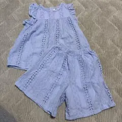 BREEZE ライトブルー レーストップスとショーツセット　セットアップ　100